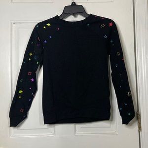 Black sweatshirt with colorful Stars